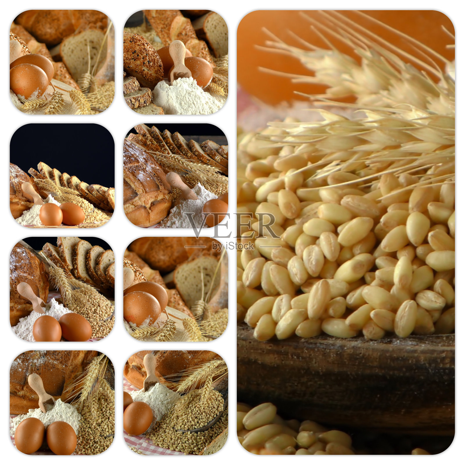 美味的新鲜面包食物拼贴照片摄影图片