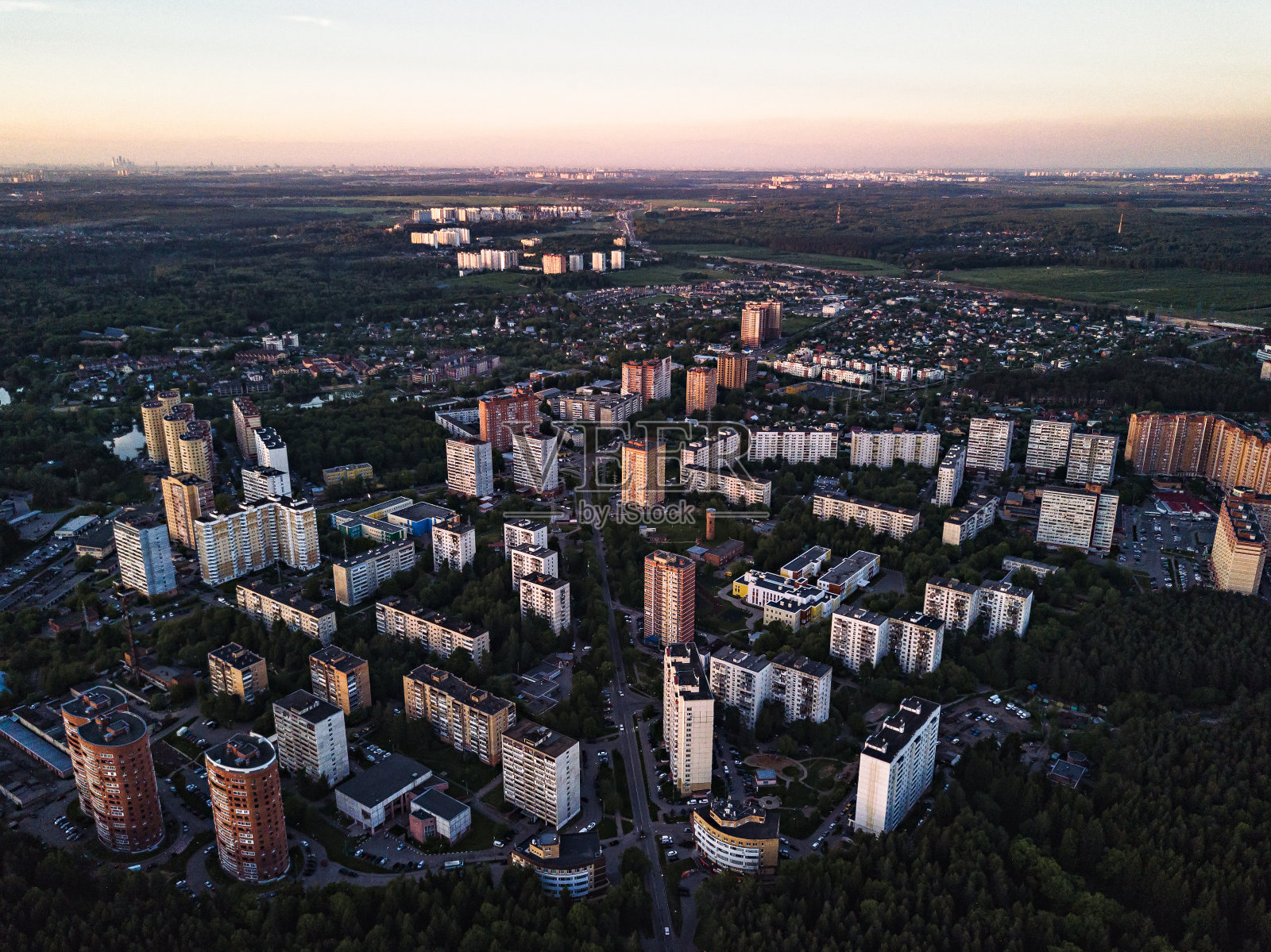 Troitsk市鸟瞰图照片摄影图片