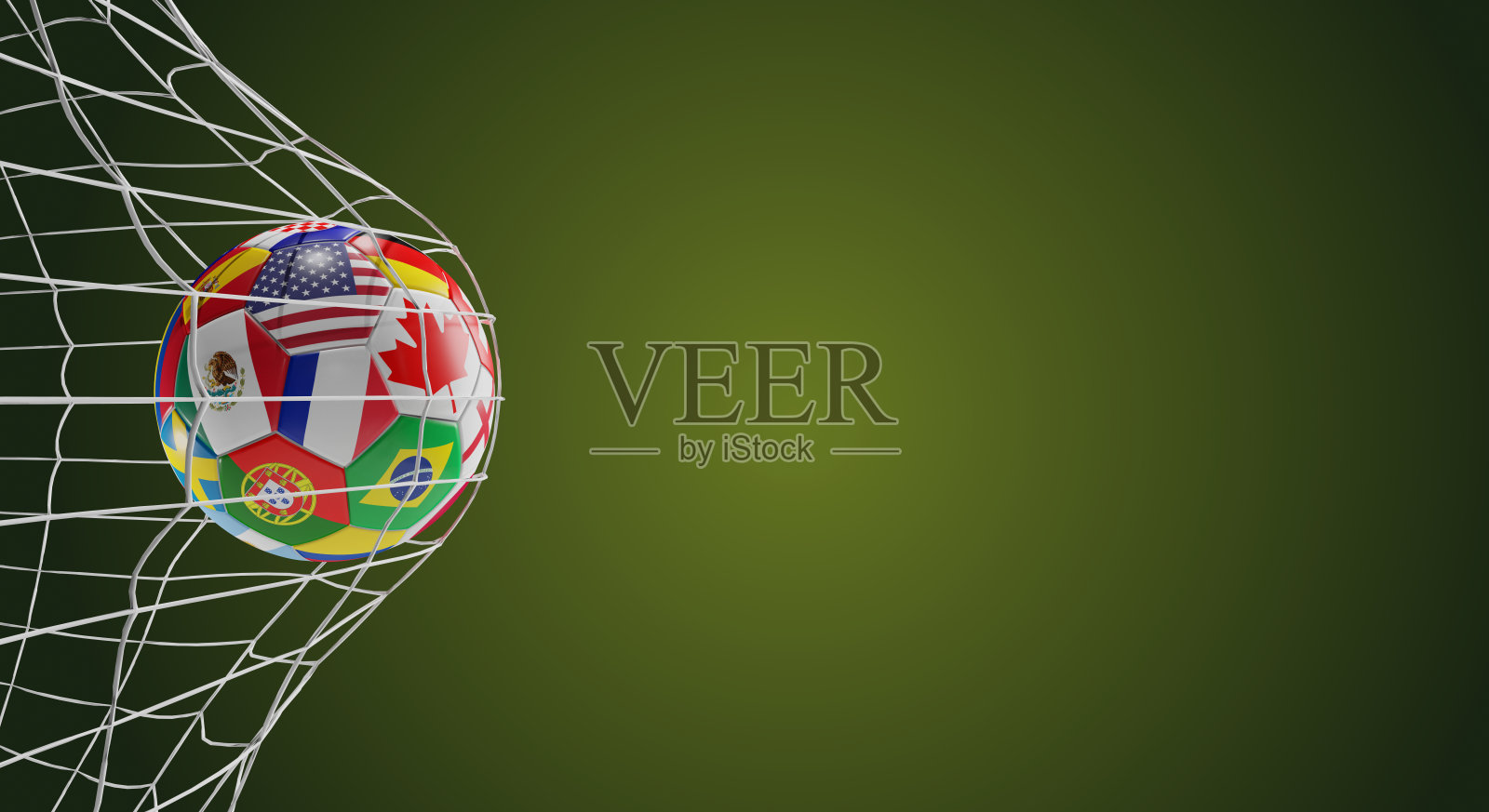 足球球旗足球目标3d插图照片摄影图片