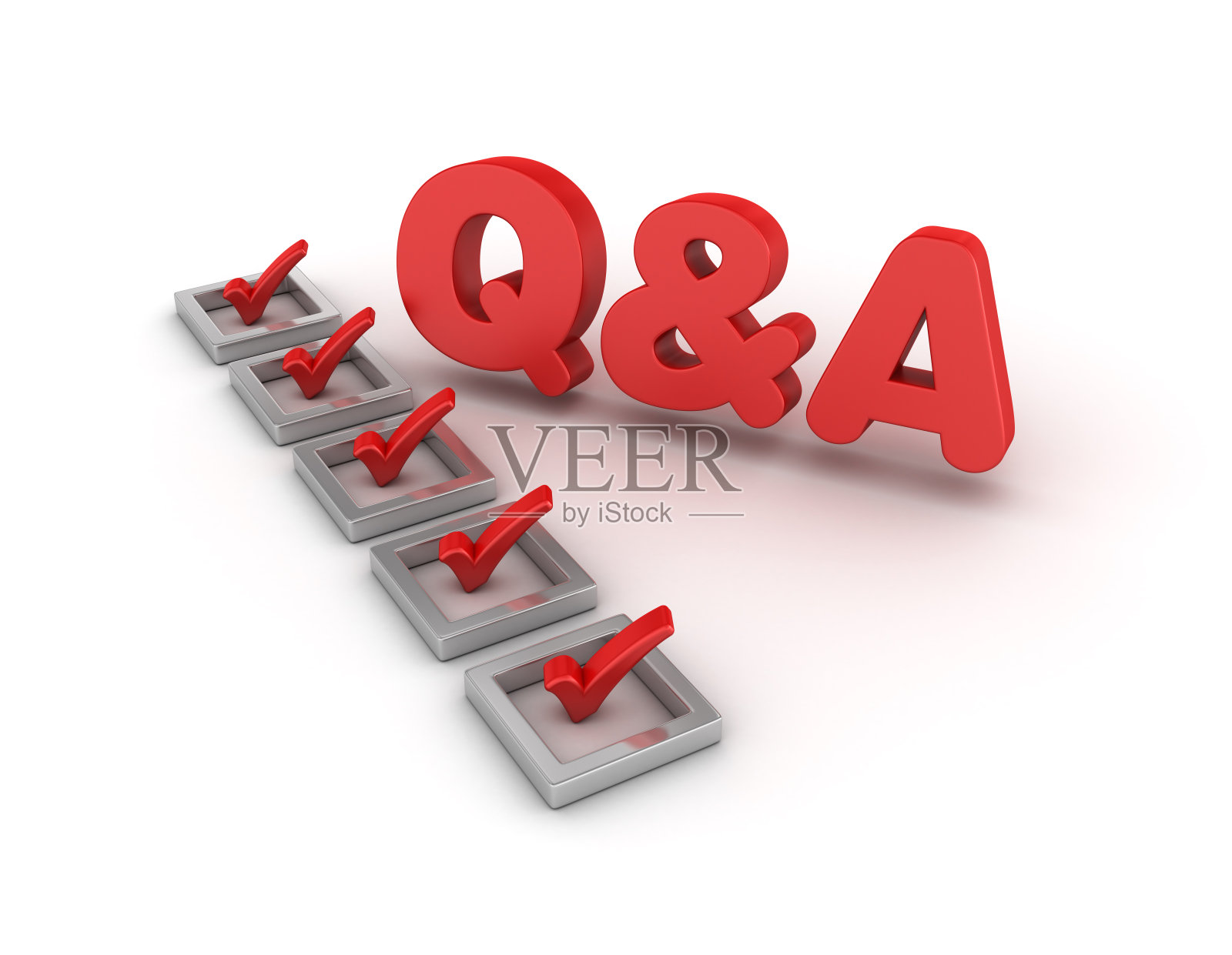 3D检查表与Q&A概念- 3D渲染照片摄影图片