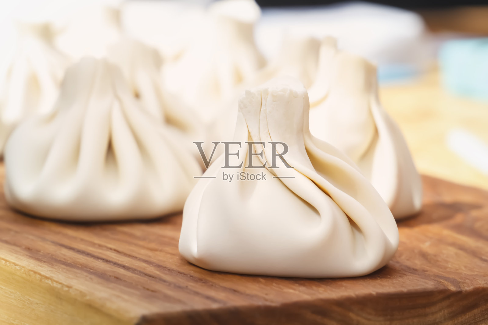 生格鲁吉亚饺子与肉和香草- khinkali准备烹饪照片摄影图片