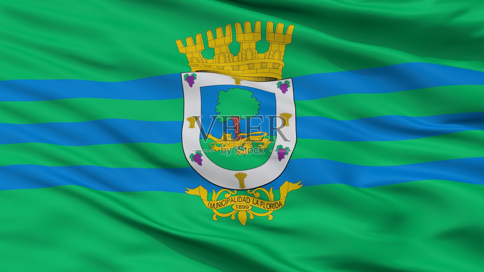 La Florida City Flag，智利，特写照片摄影图片