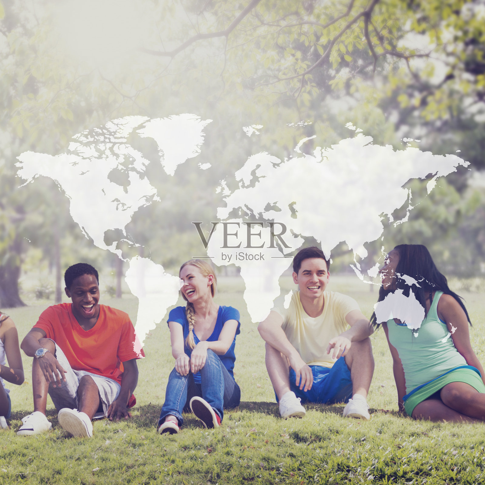 学生友谊团队放松假日概念照片摄影图片