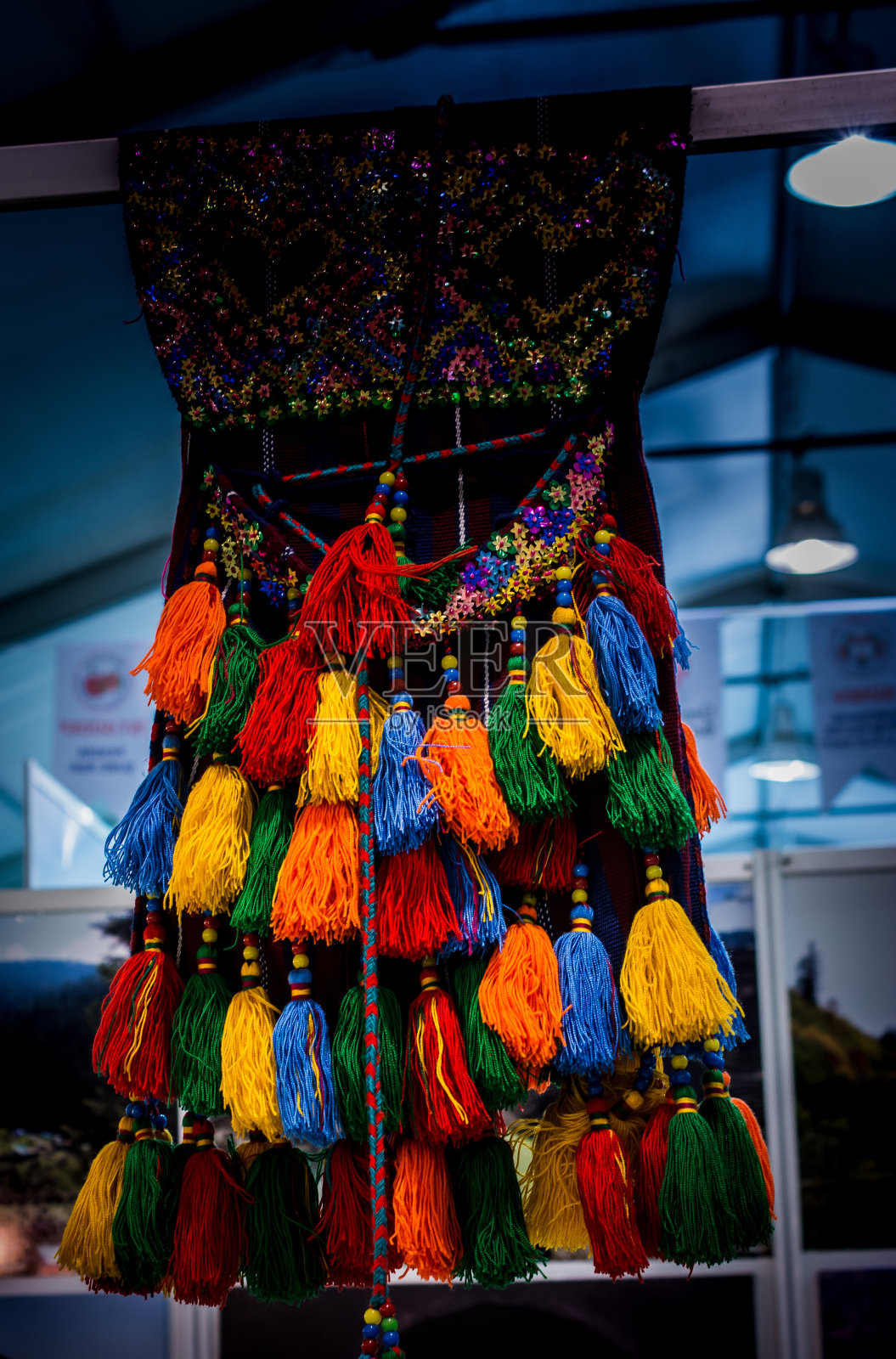 各种颜色的传统流苏照片摄影图片