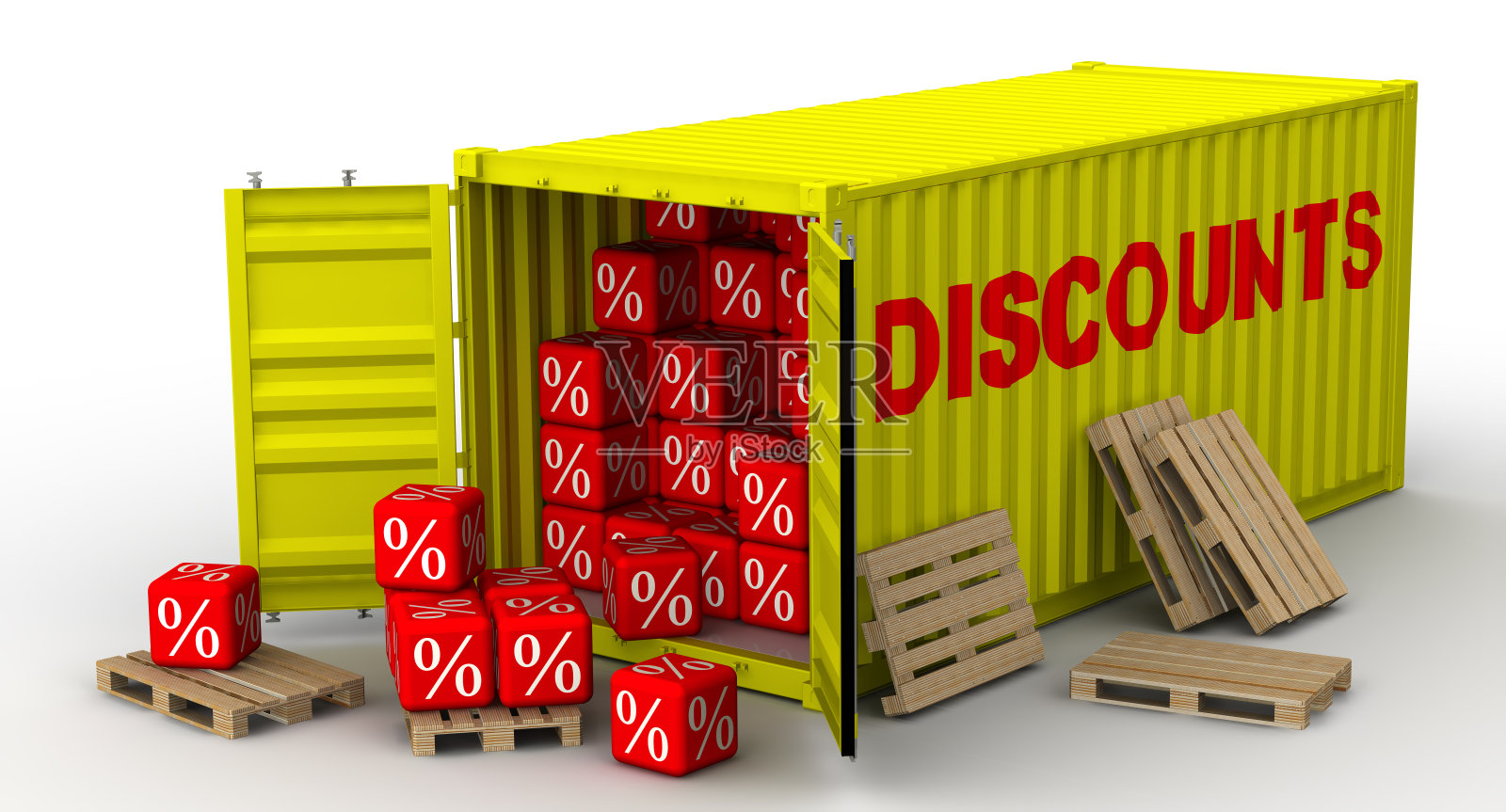 集装箱装百分之折扣照片摄影图片