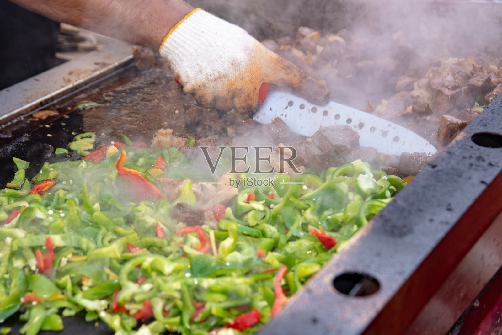 烧烤食物，首尔街头小吃，韩国。照片摄影图片