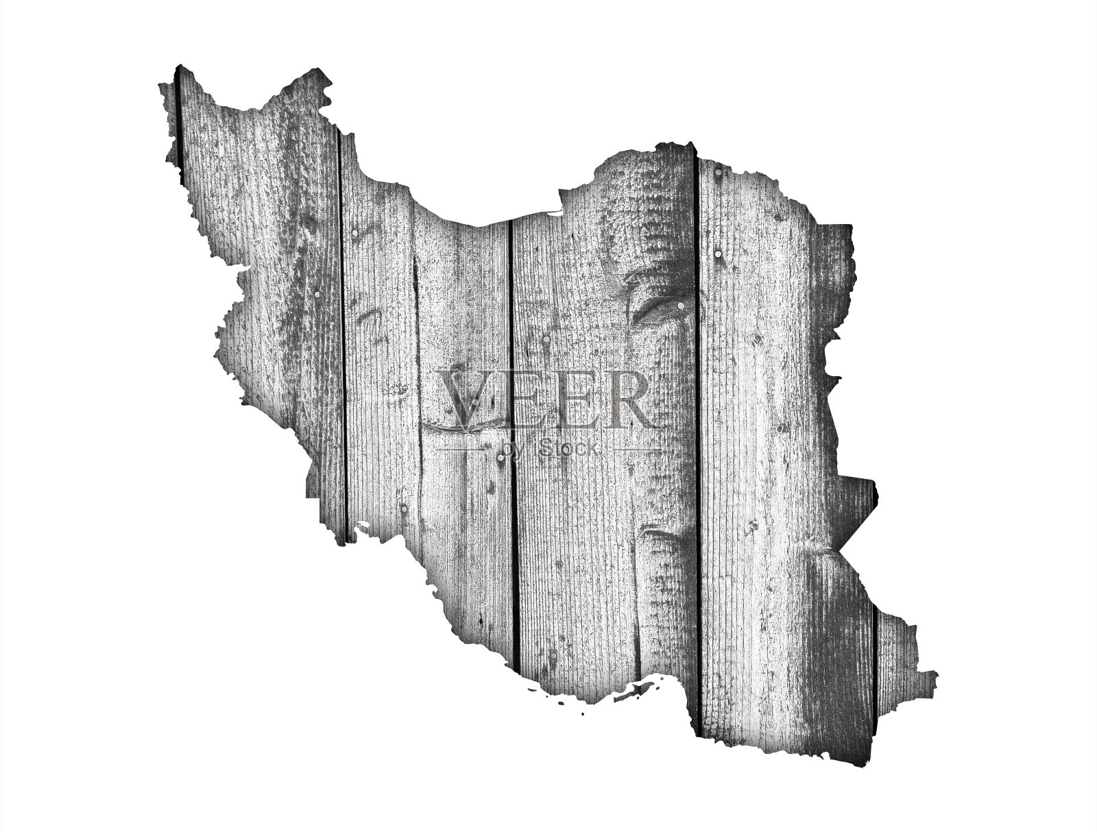 风化木板上的伊朗地图照片摄影图片