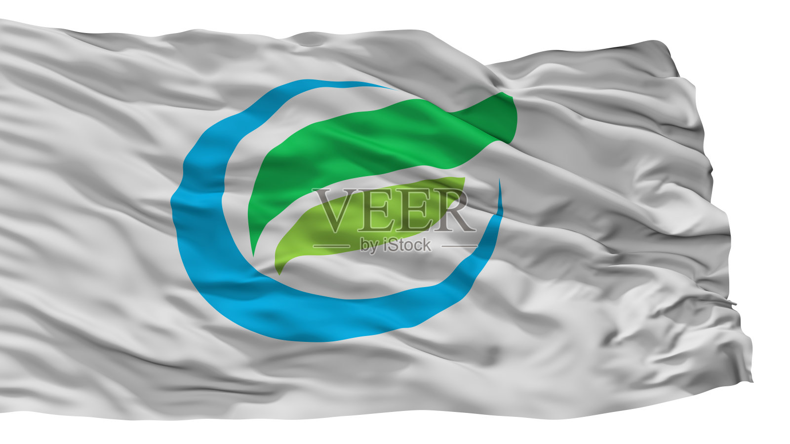 藤野市旗，日本，埼玉县，孤立的白色背景照片摄影图片