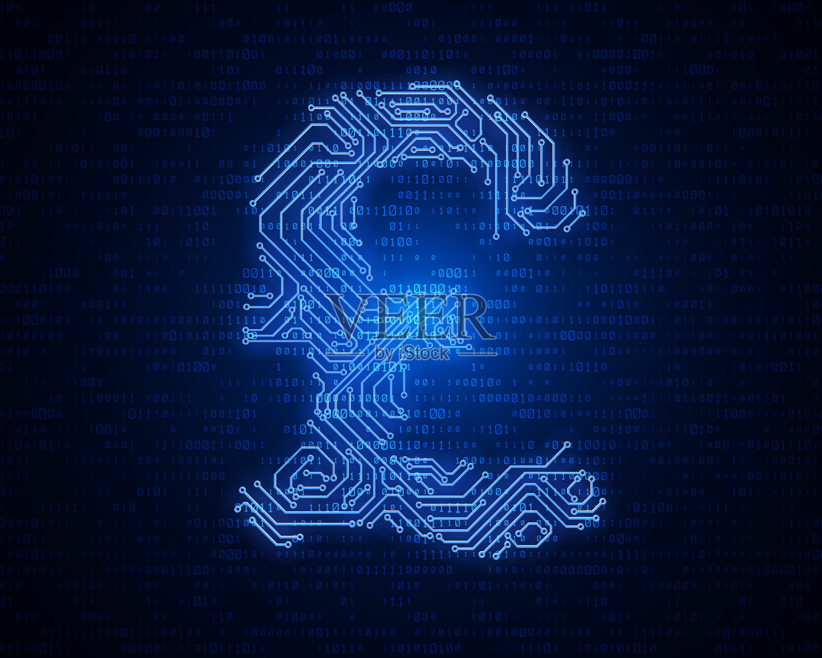 电路板有货币符号、电子金融技术、网络数据连接、英镑照片摄影图片