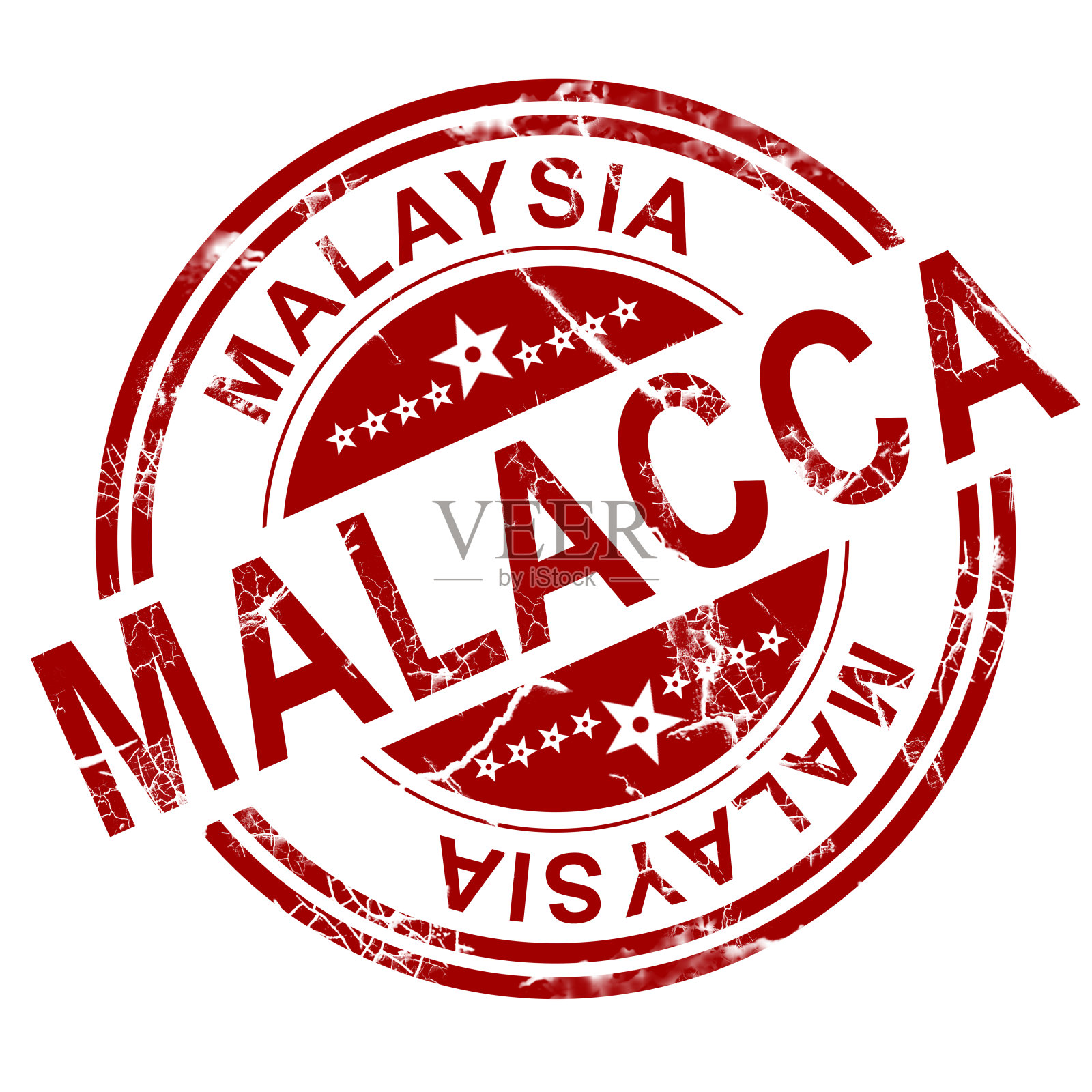 红色马六甲邮票照片摄影图片