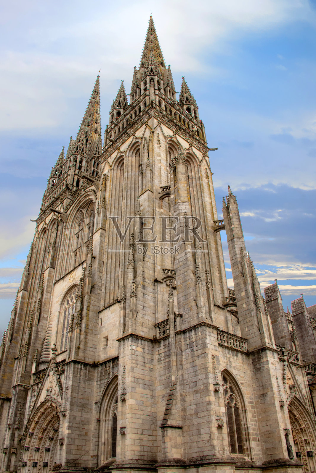 Quimper。圣科伦丁大教堂。菲尼斯特。布列塔尼照片摄影图片