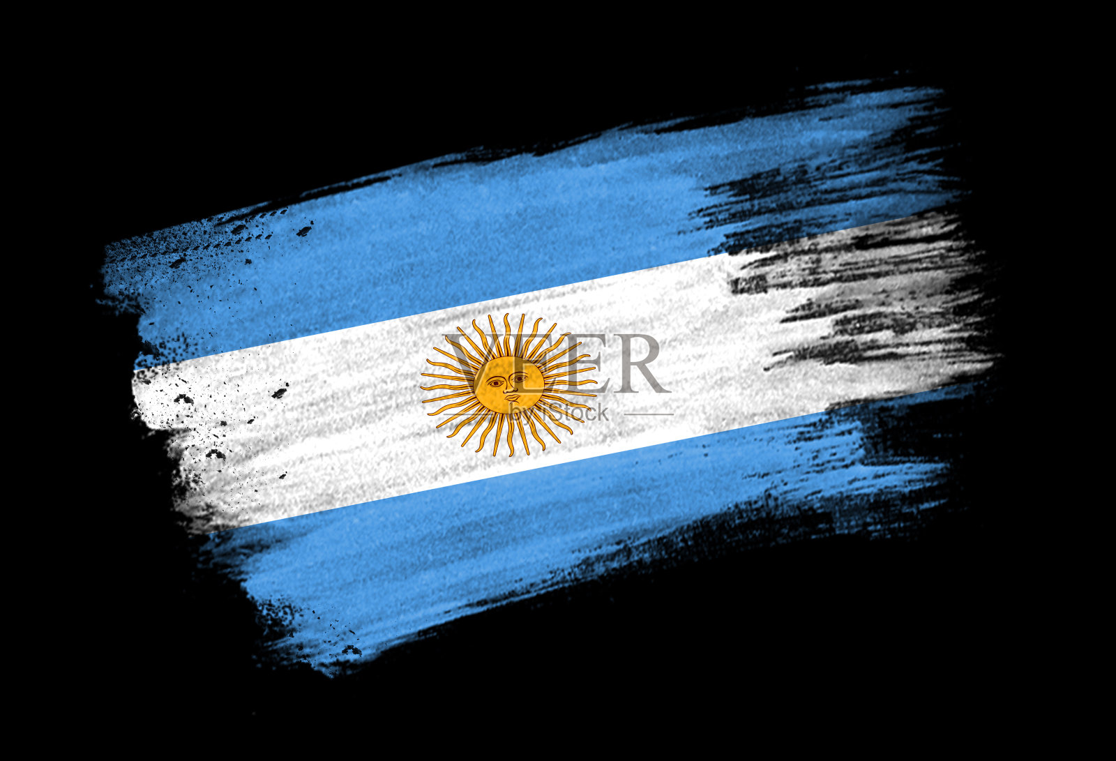 阿根廷国旗，手绘风格照片摄影图片