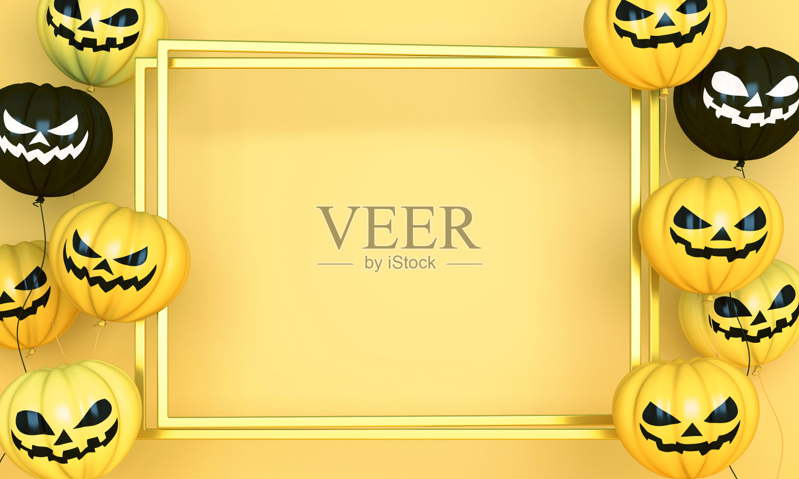 微笑的黄色气球南瓜照片摄影图片