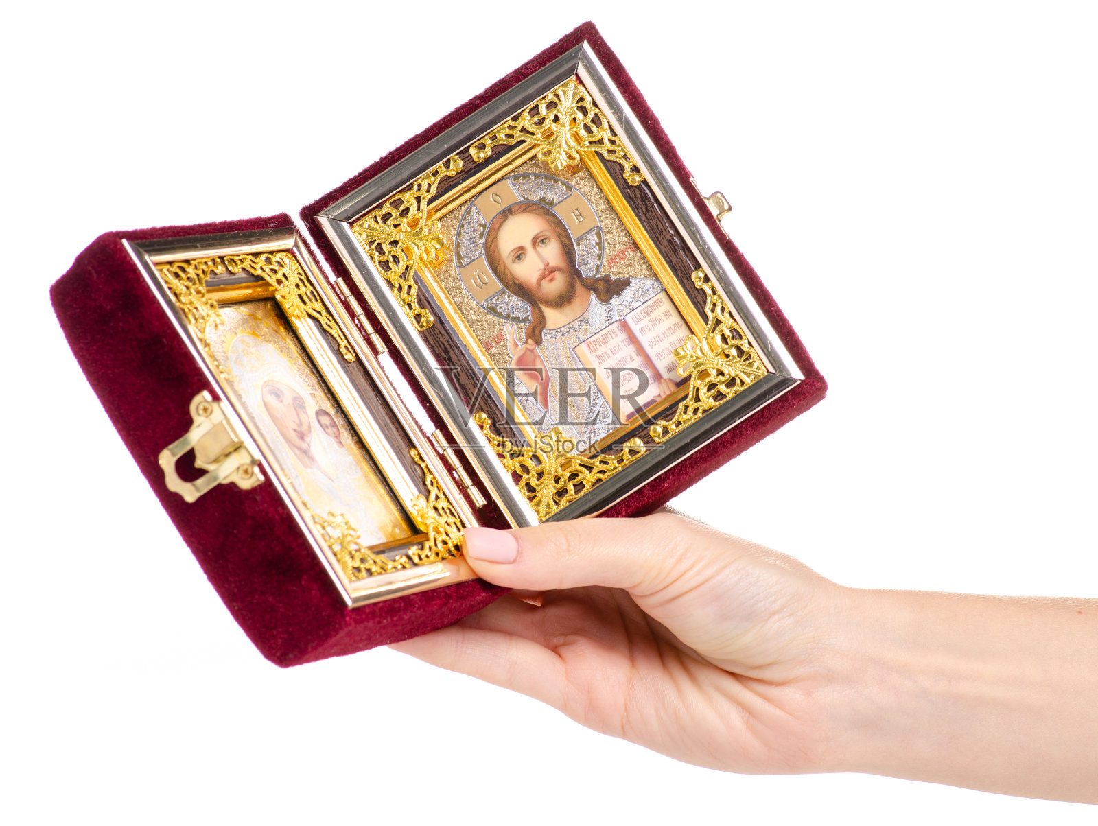 手握圣像信仰圣经照片摄影图片