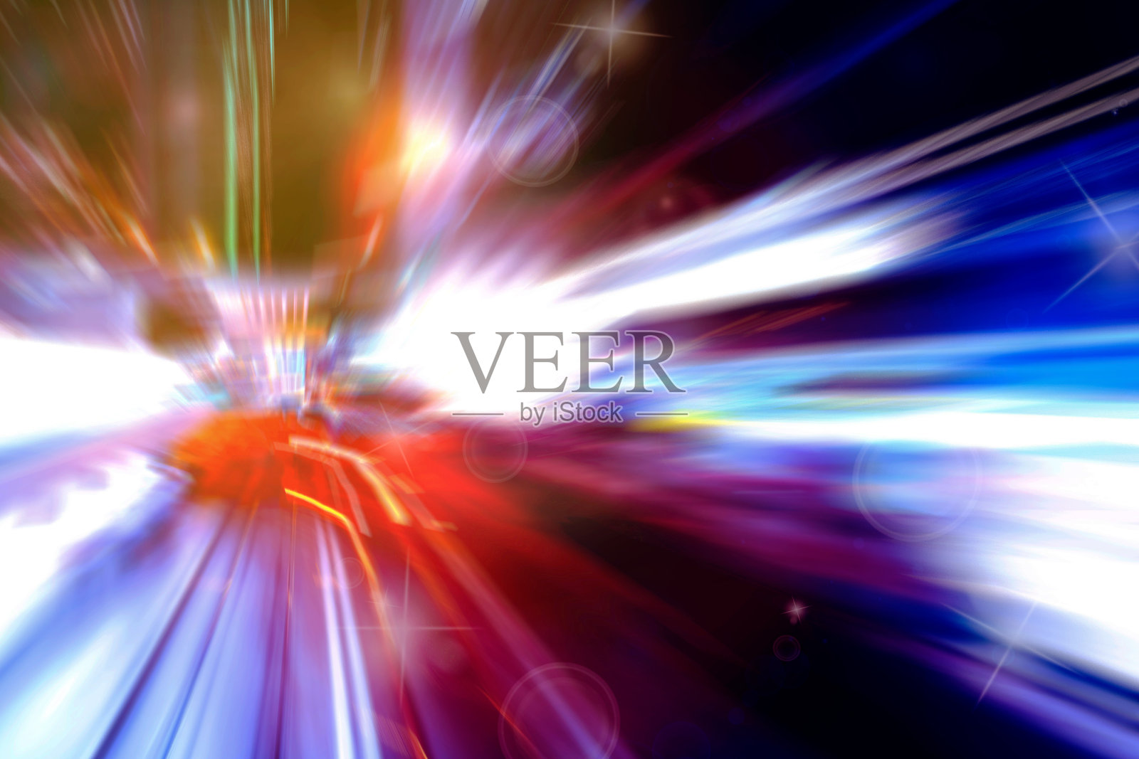 抽象图像交通灯轨迹与散景圈照片摄影图片