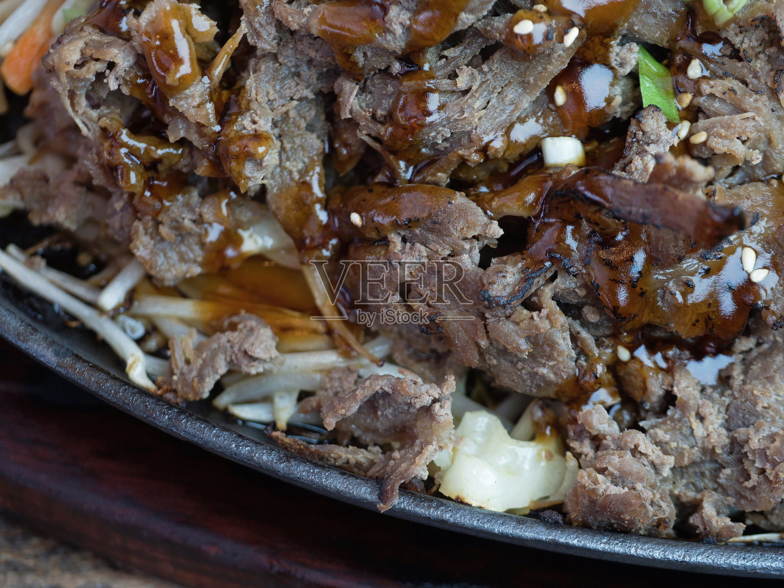 照烧牛肉特写照片摄影图片