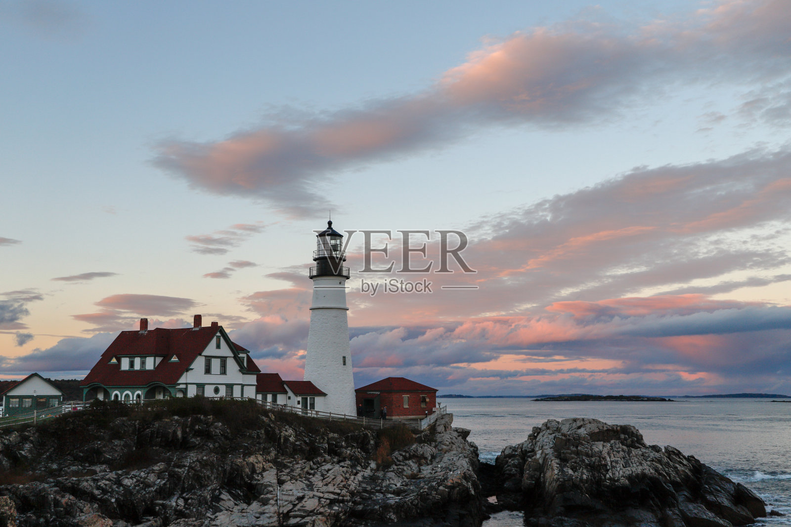 缅因州的波特兰大灯照片摄影图片