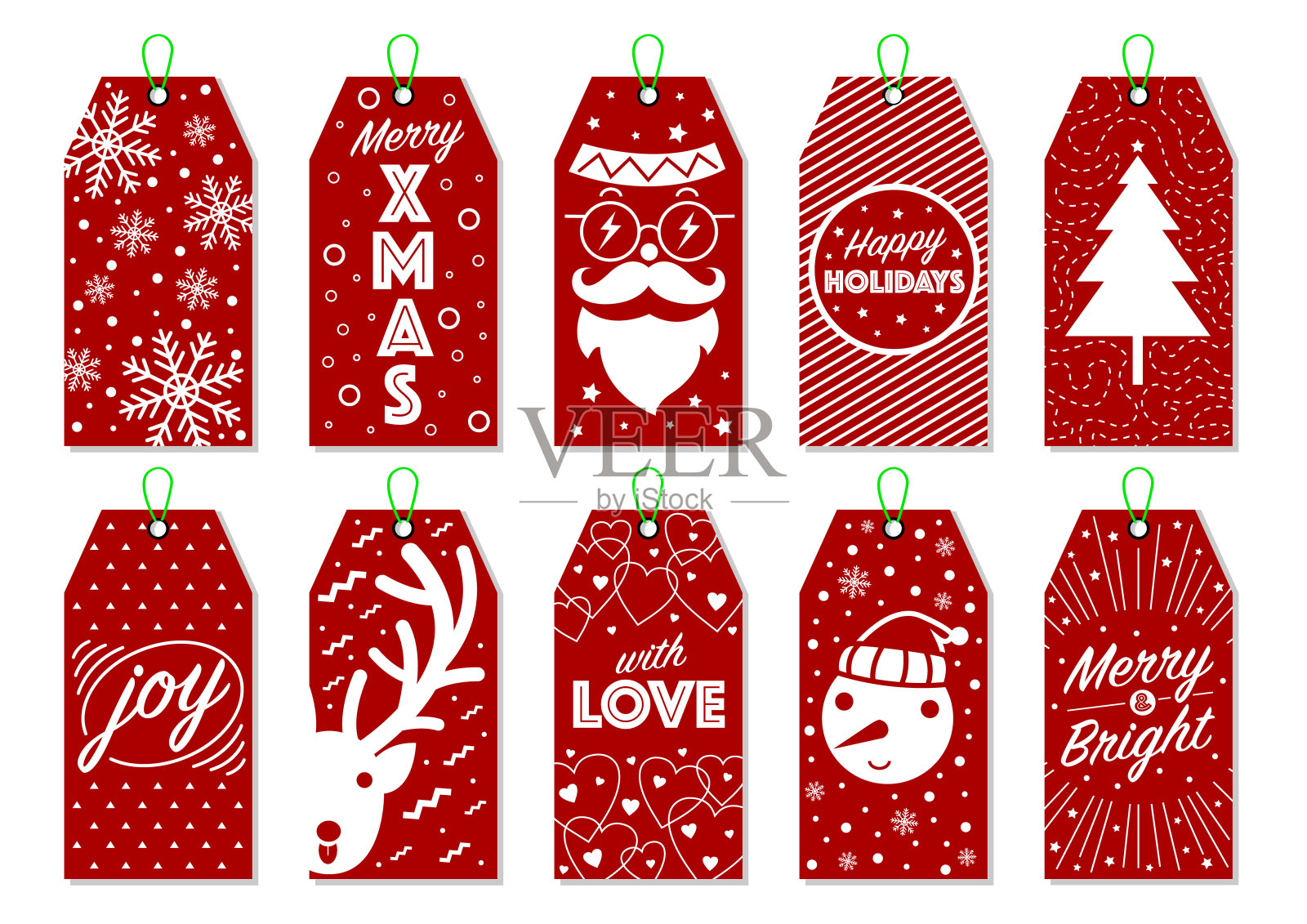 圣诞礼物标签插画图片素材