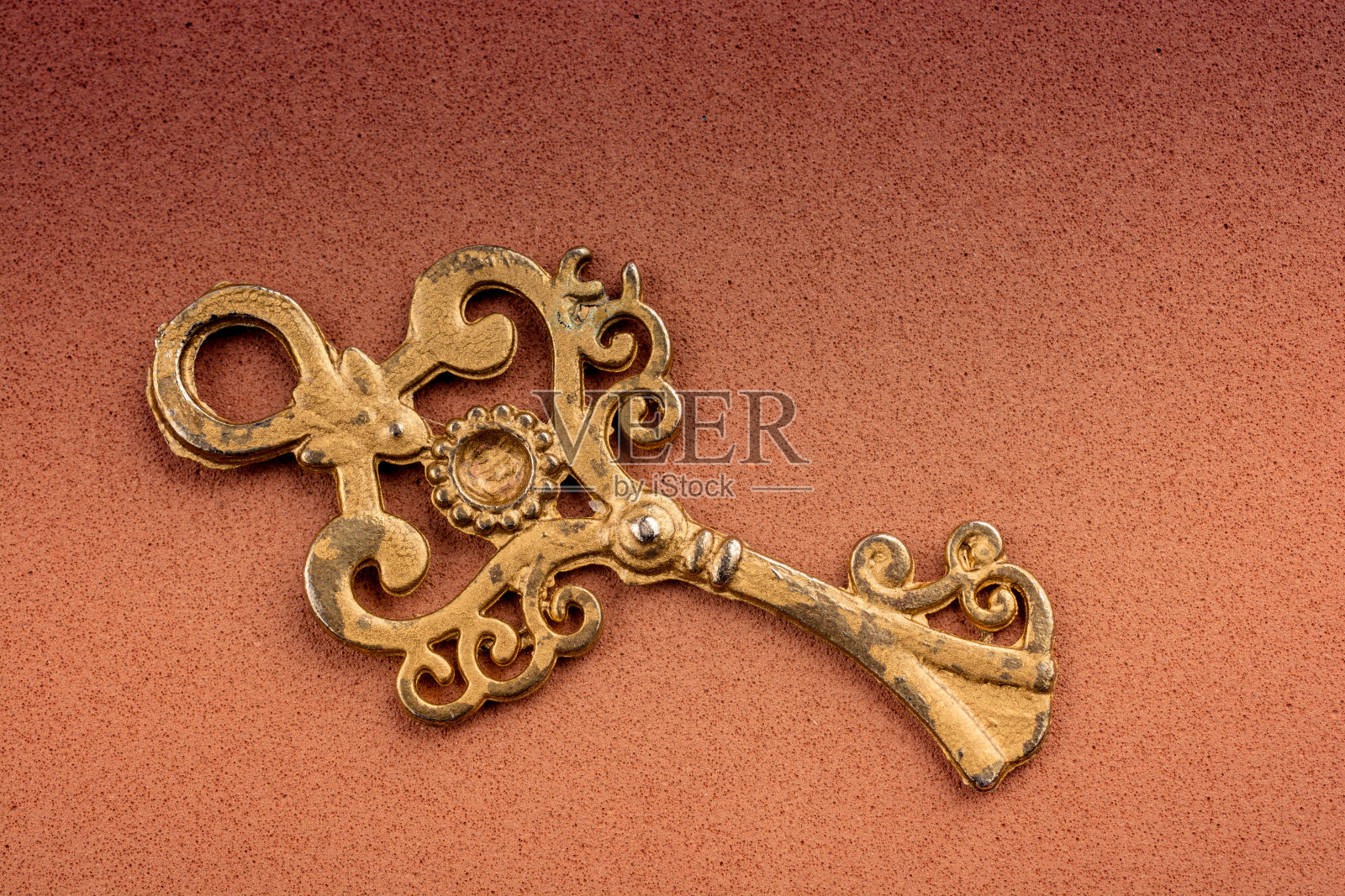 复古风格键上的棕色背景照片摄影图片