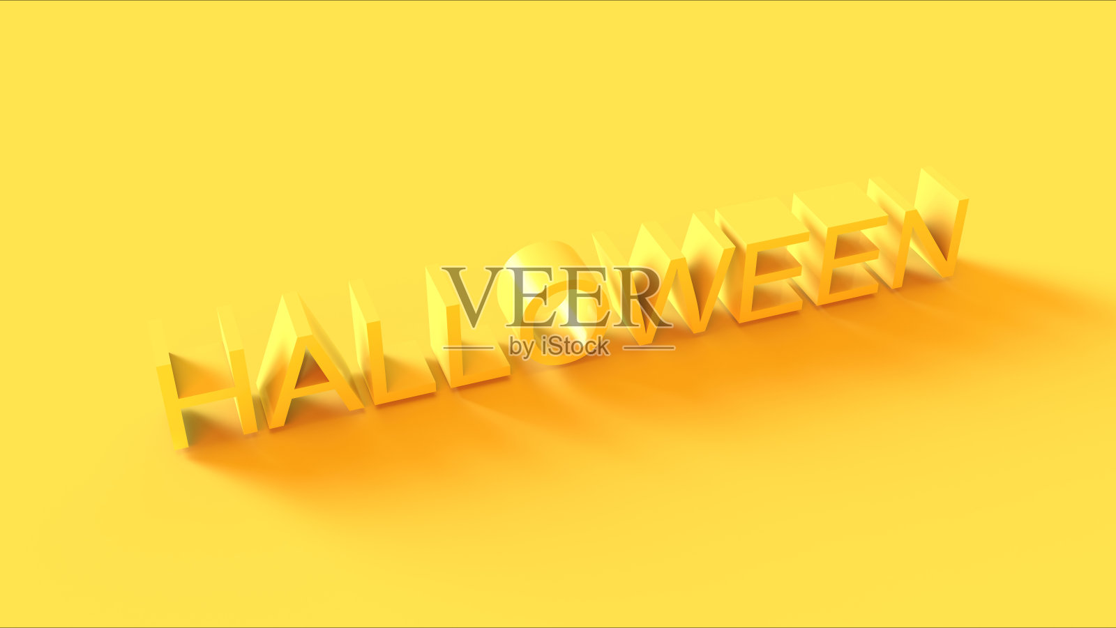 亮黄色3d万圣节标志照片摄影图片