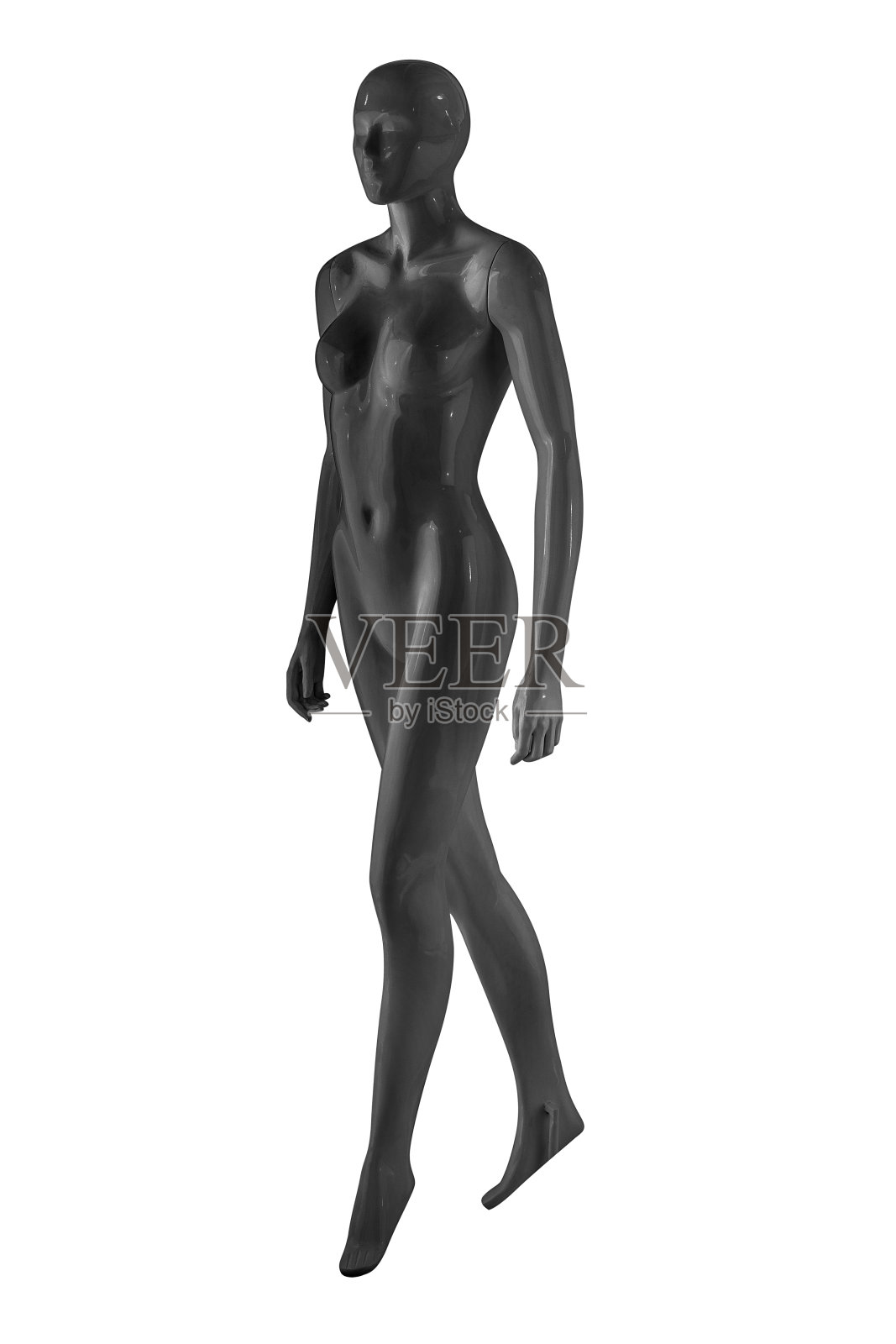 光泽的彩色人体模特孤立在白色背景上照片摄影图片