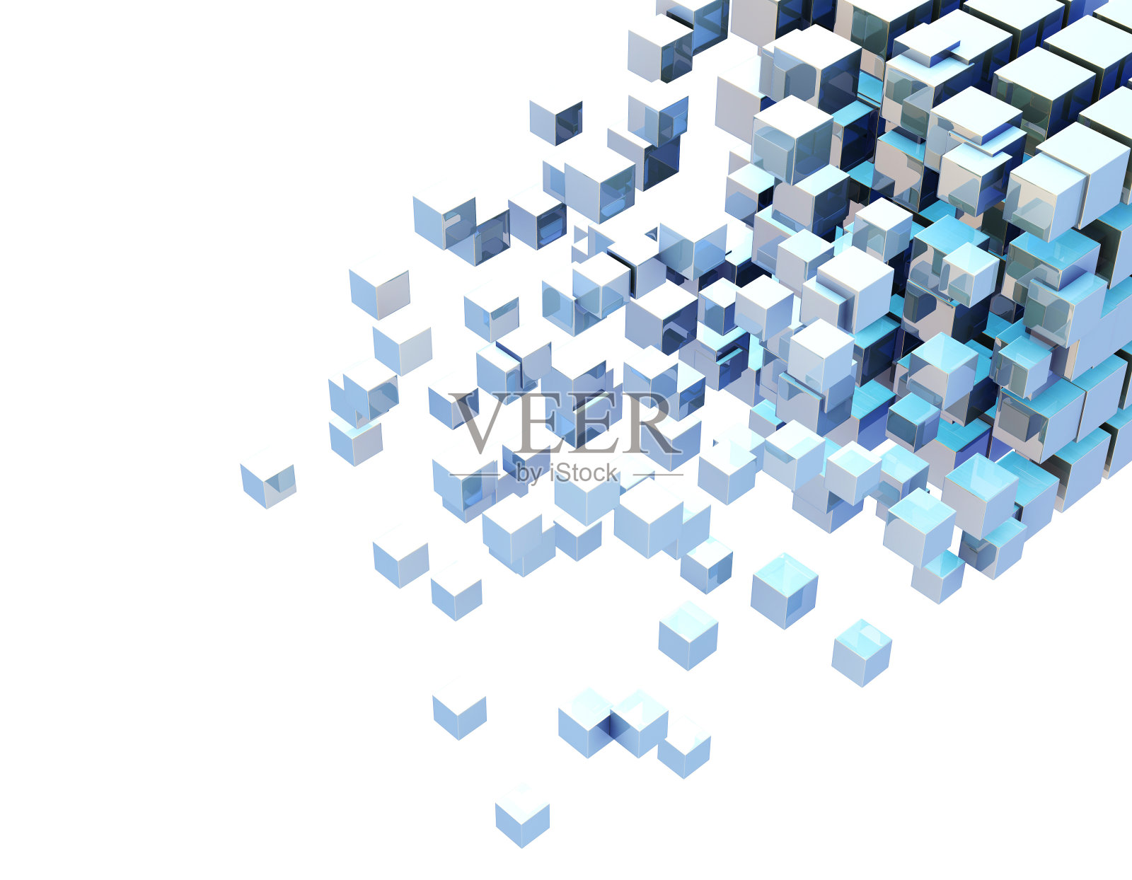 未来的数据立方体，数据存储应用，技术网络连接，关键元素和核心照片摄影图片