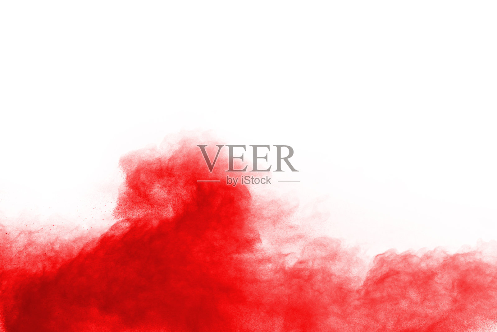 白色背景上的红色粉末爆炸。照片摄影图片