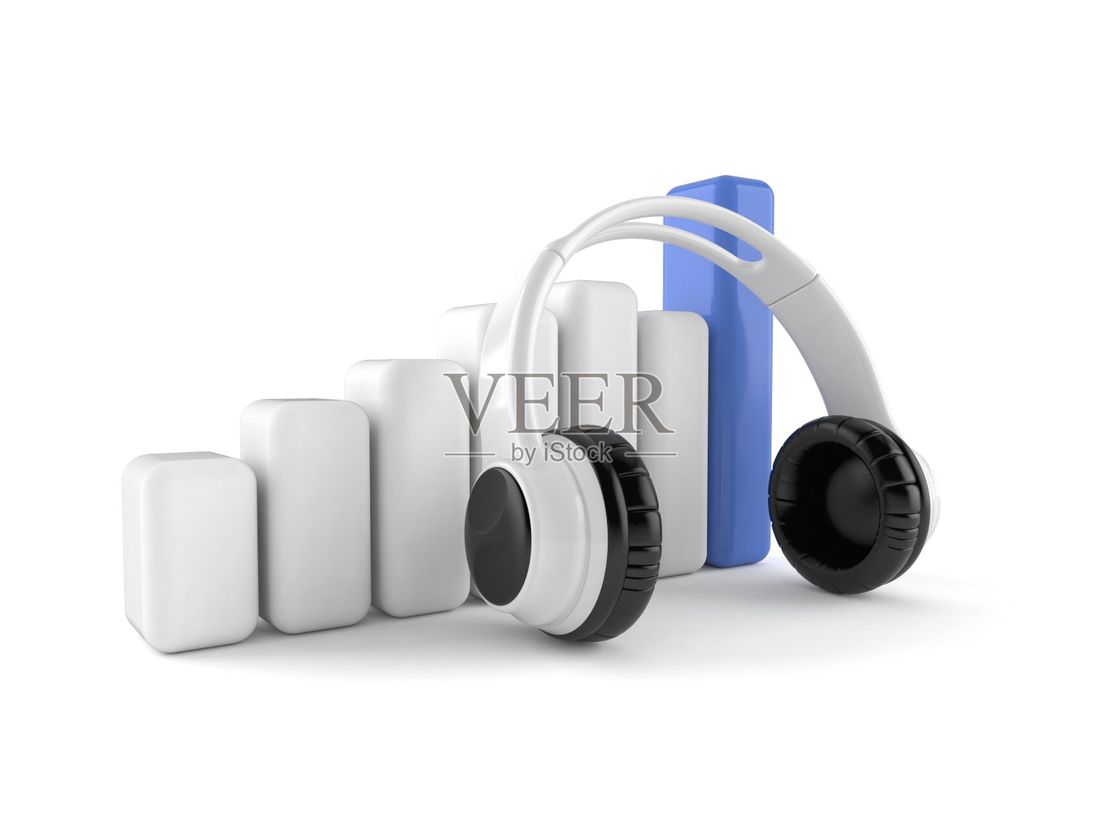 耳机与图表照片摄影图片