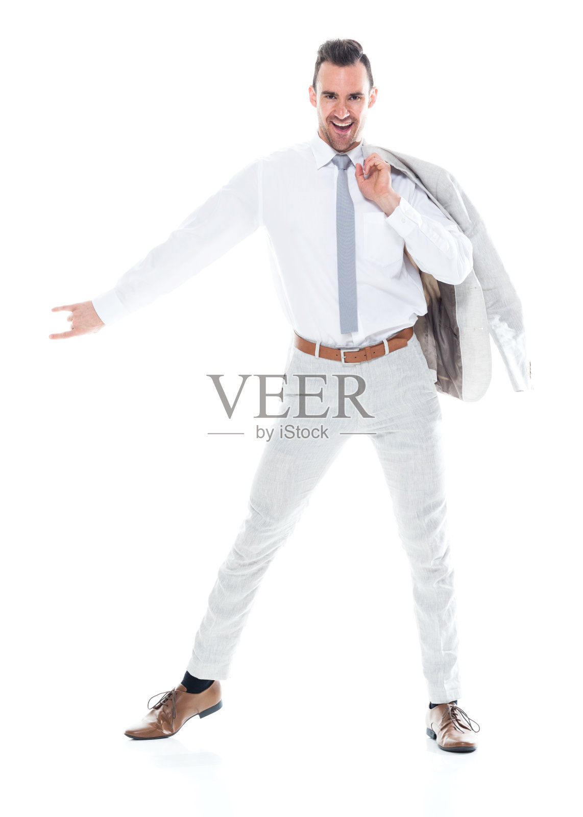 英俊的商人在跳舞照片摄影图片