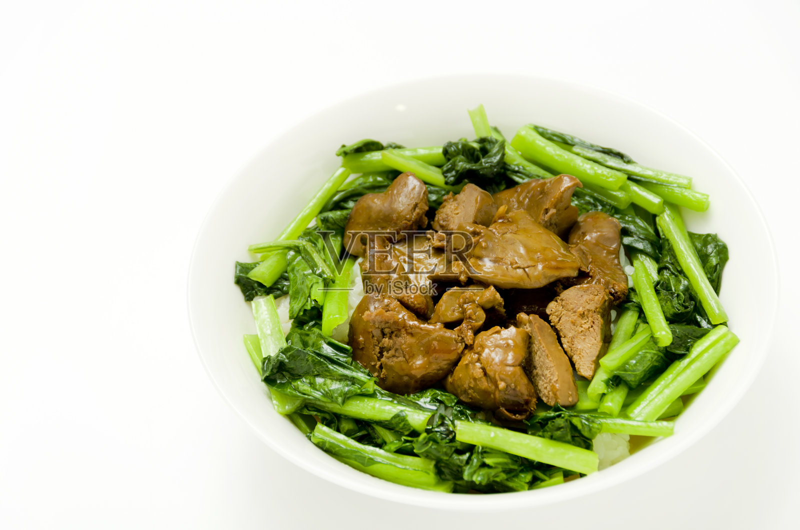 日本料理，鸡肝，用酱油和糖调味。照片摄影图片