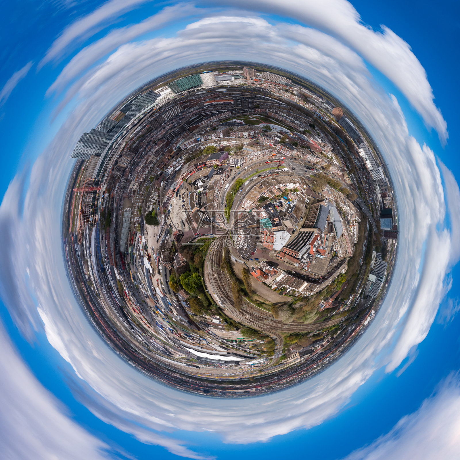 360度球面全景海牙(Den Haag)，小行星，荷兰照片摄影图片