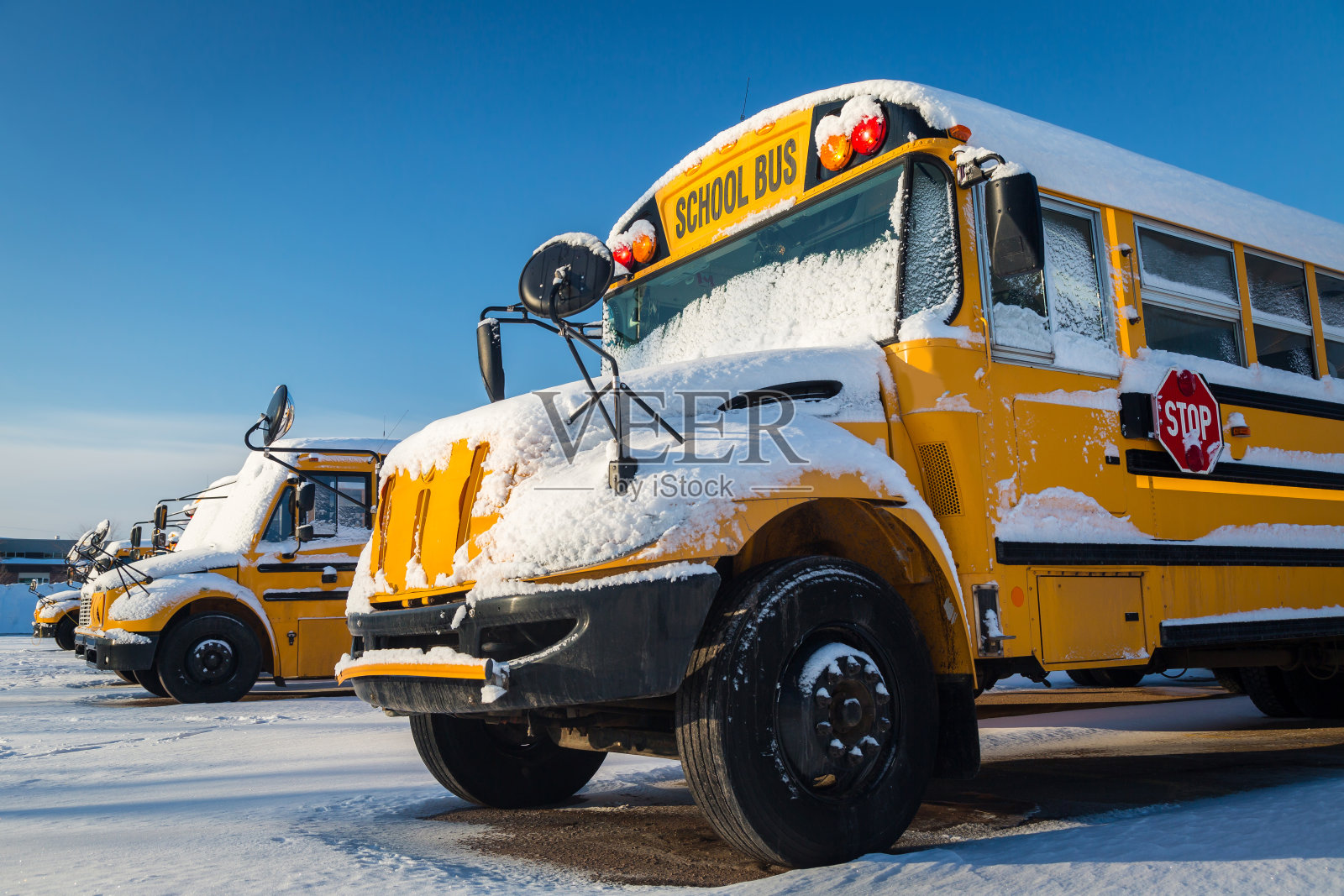 冬天的校车照片摄影图片