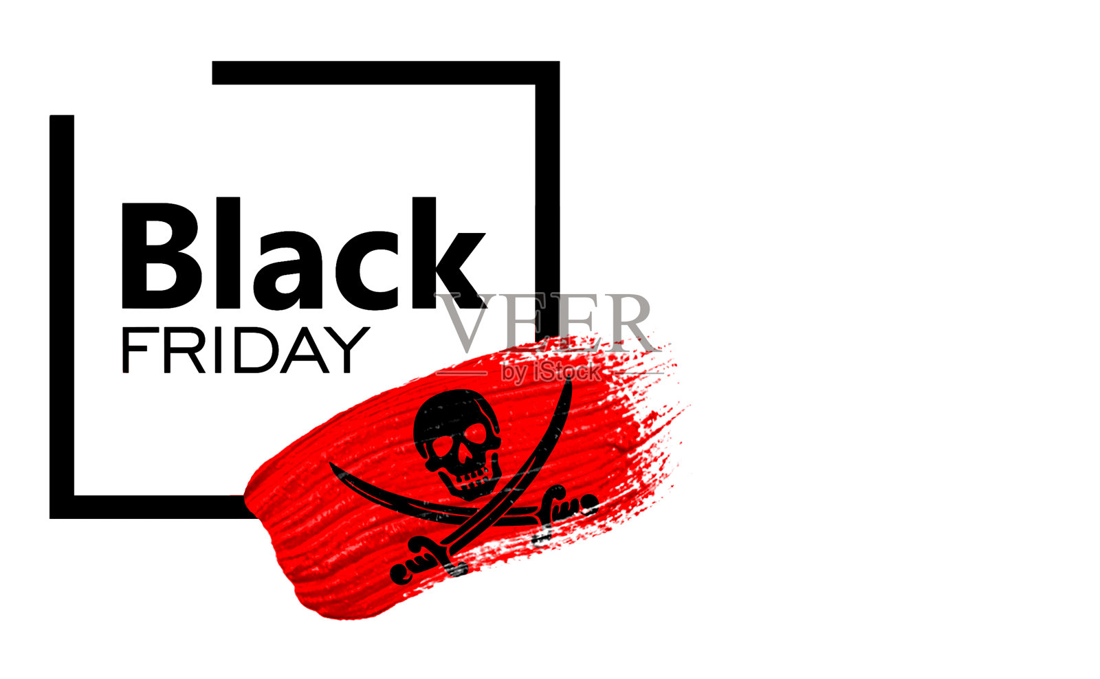黑色星期五购物促销概念。可以作为一个设计师的模型。用海盗的画一笔照片摄影图片
