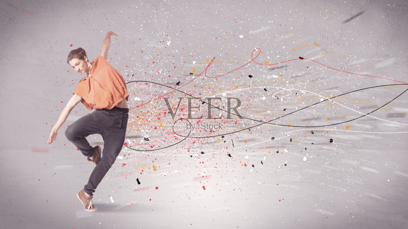 城市舞蹈与线条和飞溅照片摄影图片