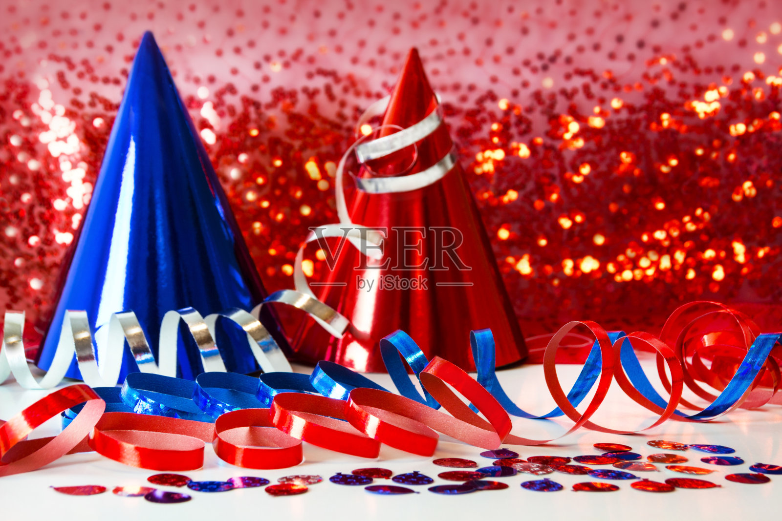 派对装饰红蓝白照片摄影图片