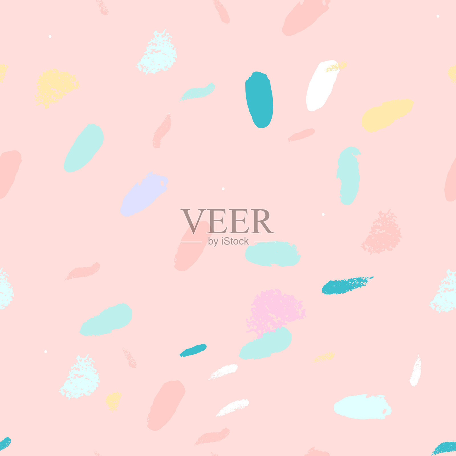 艺术五彩纸屑无缝图案与简单的手绘抽象纹理插画图片素材