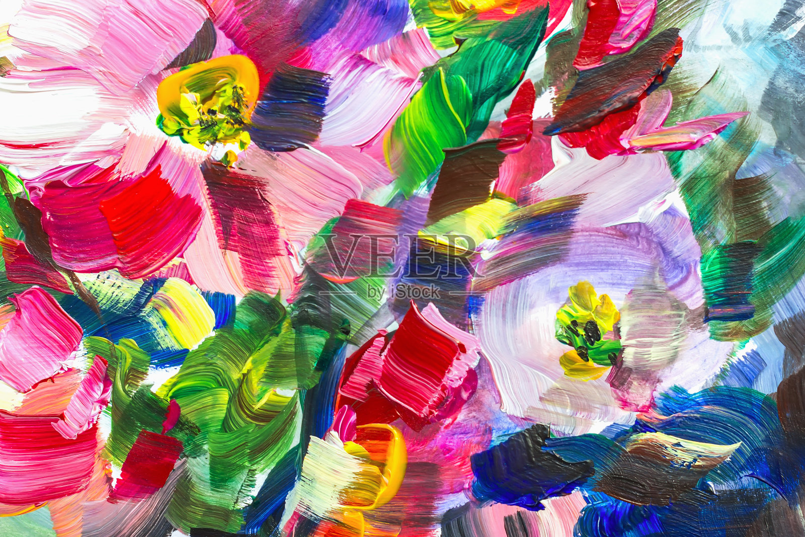 油画，印象派风格，花画，静物画帆布，照片摄影图片