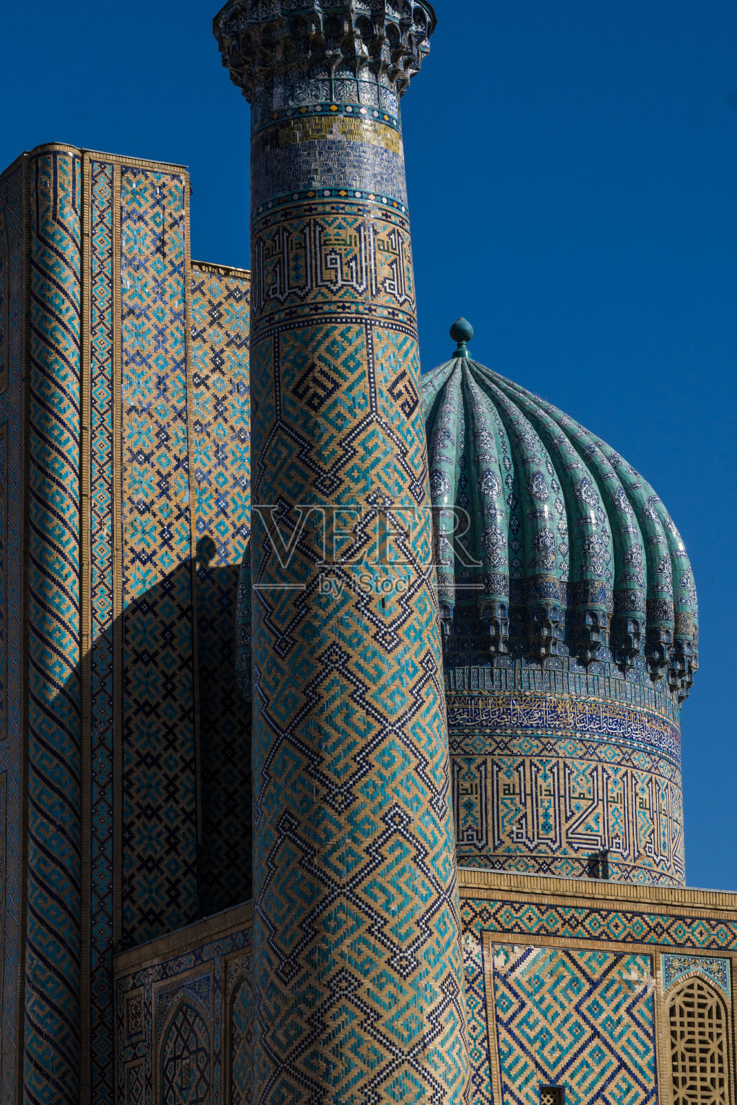 里吉斯坦，乌兹别克斯坦撒马尔罕古城的心脏地带照片摄影图片