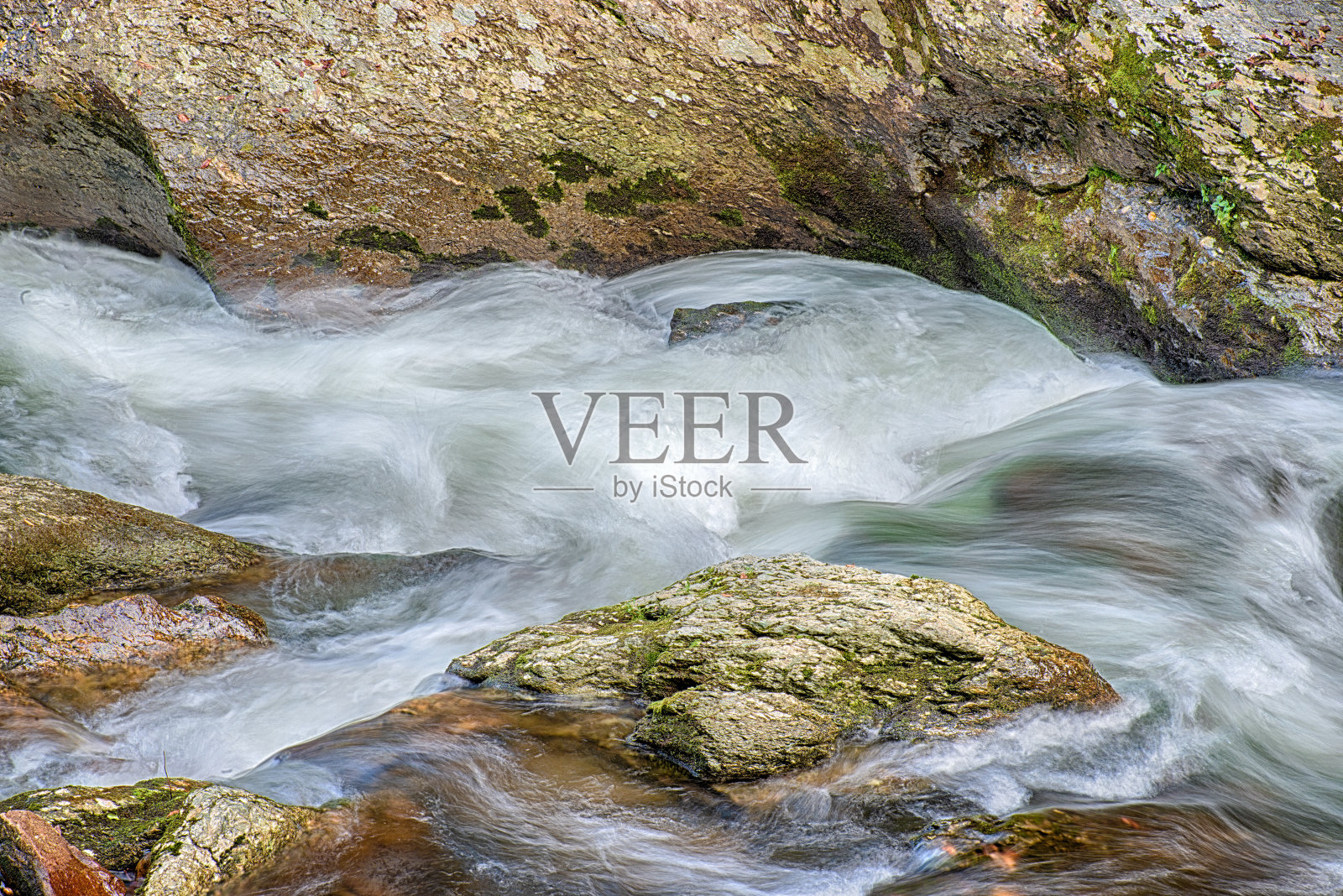 田纳西山溪中漩涡湍急的河水照片摄影图片