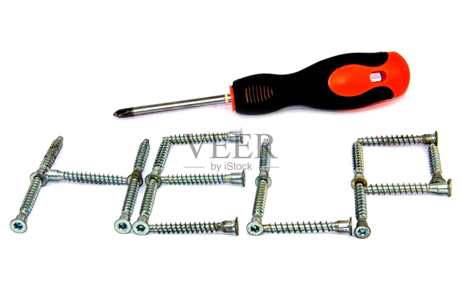 螺丝刀和小金属螺丝照片摄影图片