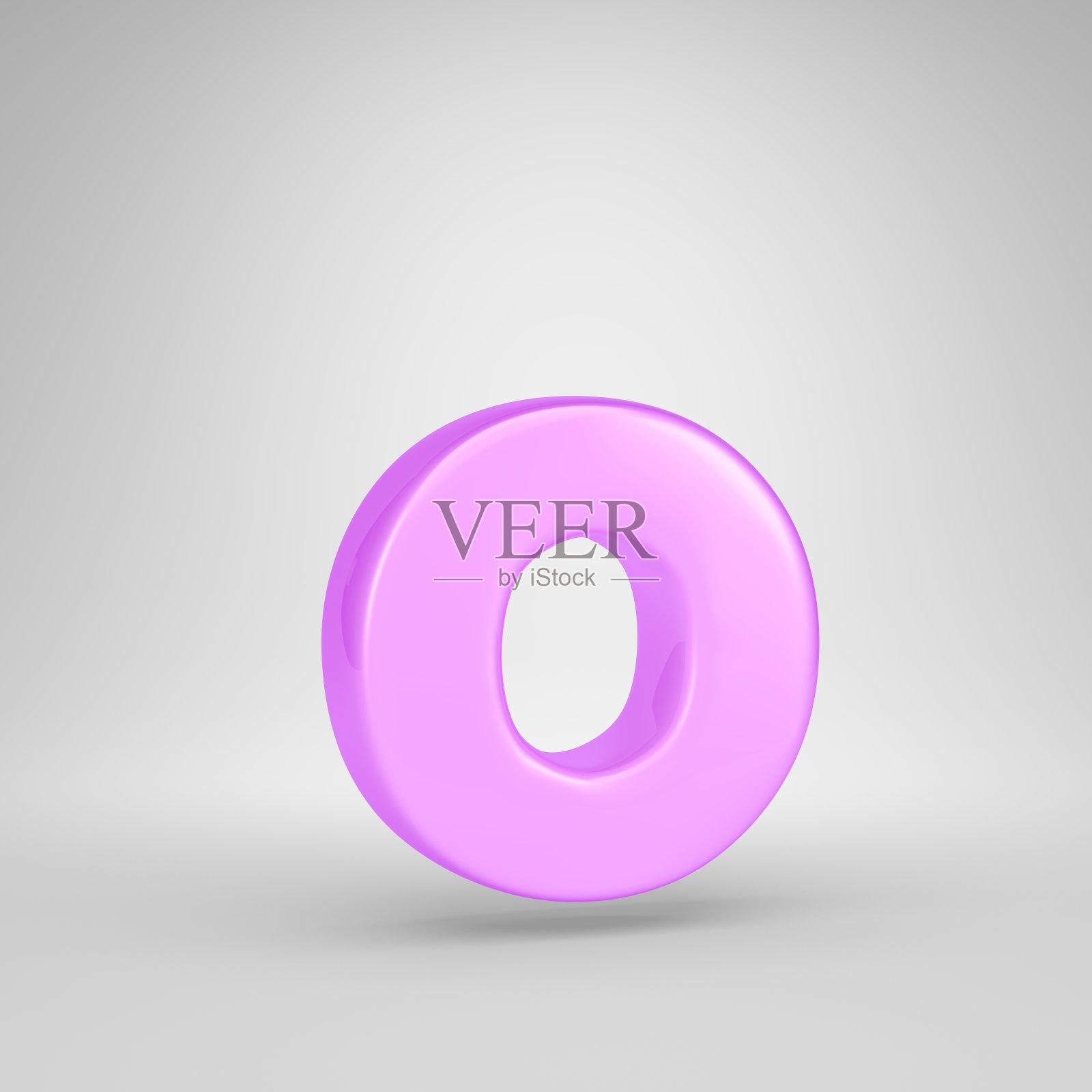 光滑的粉红色泡泡糖字母O小写孤立在白色背景照片摄影图片