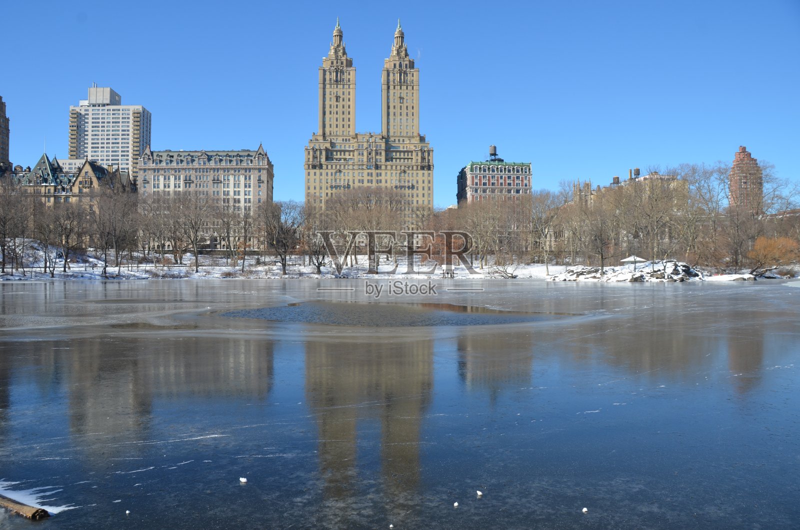 纽约冬天的中央公园照片摄影图片