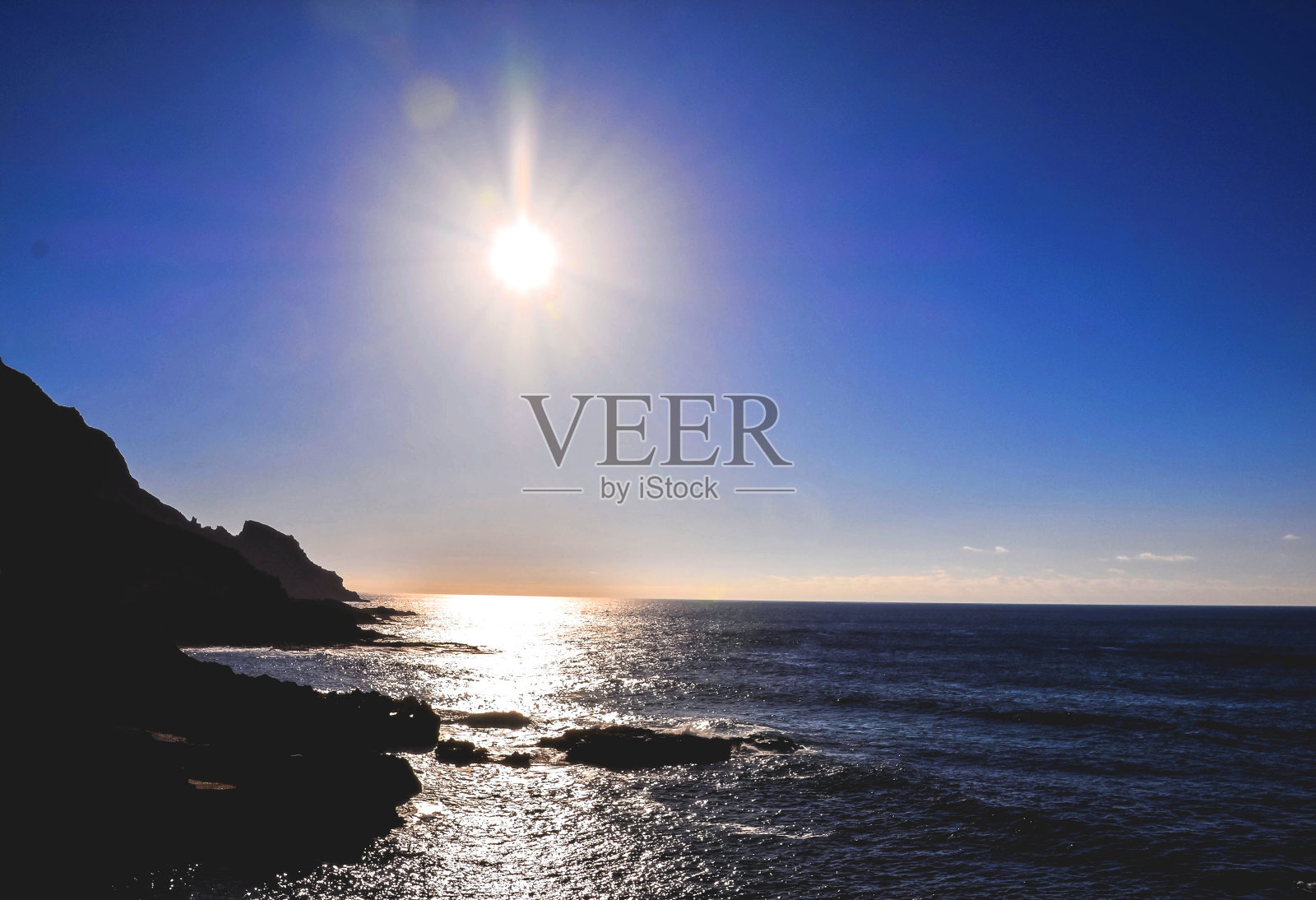 日落在海上照片摄影图片