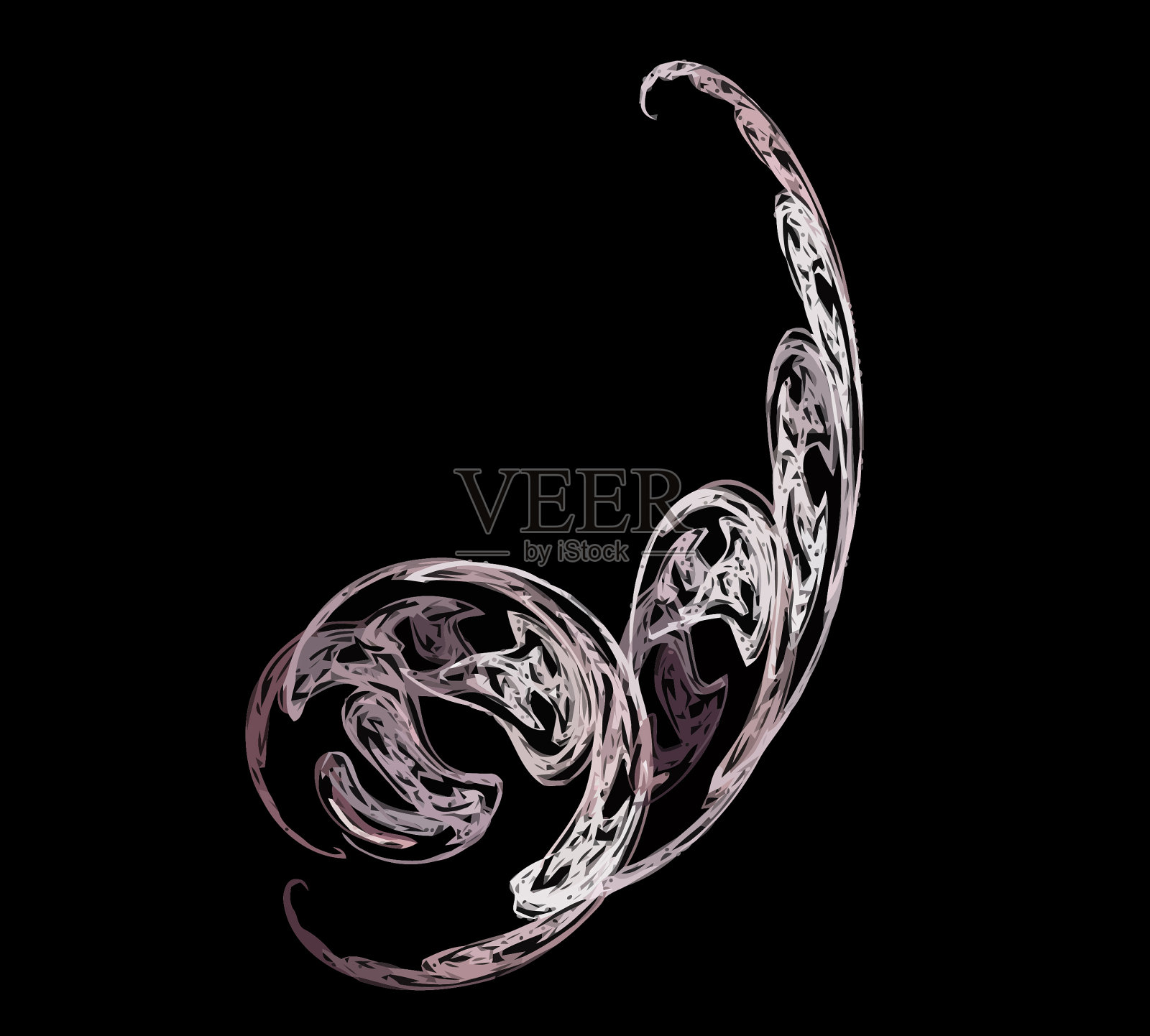 一个数字分形在黑色上的图像照片摄影图片