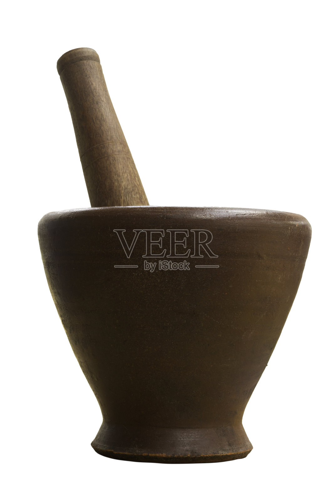 研钵和研杵。在白色背景上隔离照片摄影图片