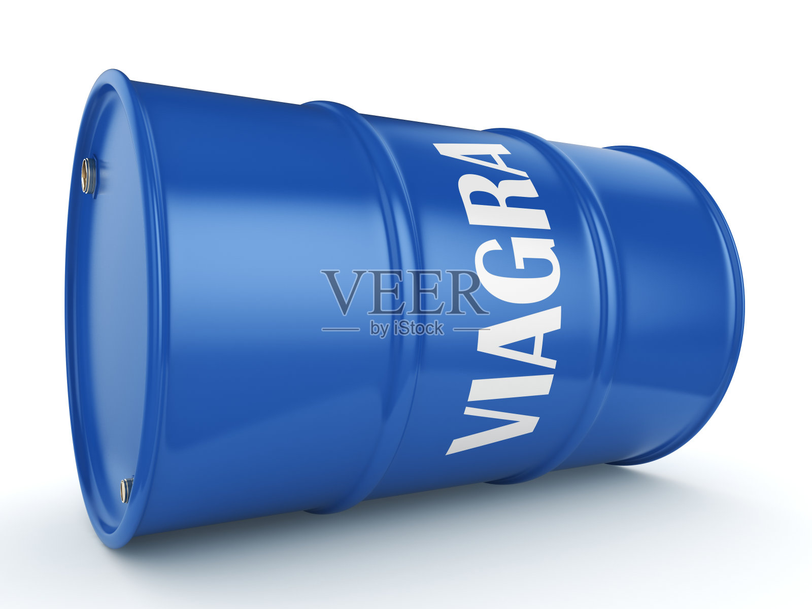 3D渲染伟哥蓝色桶照片摄影图片