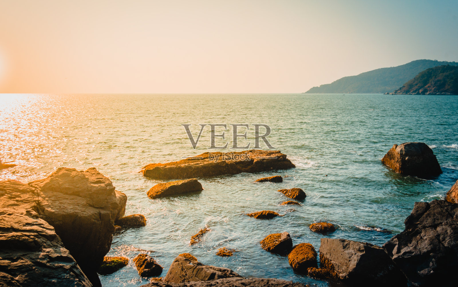 印度果阿的帕洛伦海滩照片摄影图片