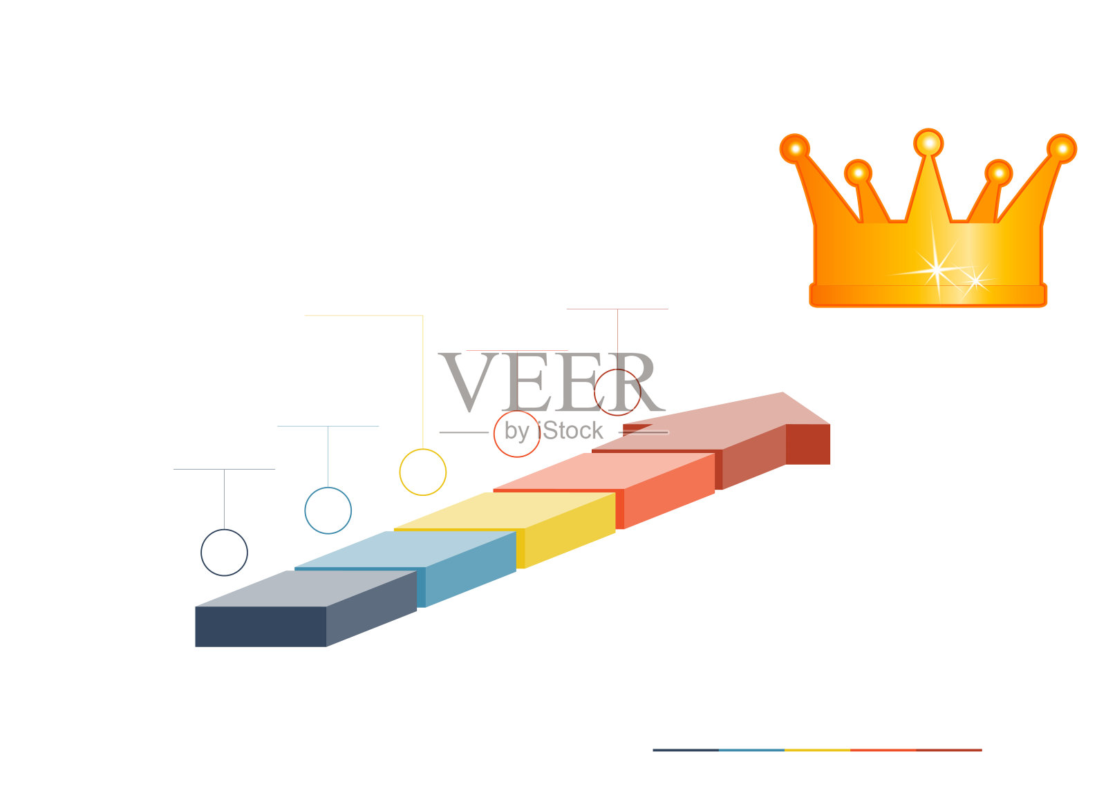 模板信息图从5部分彩色箭头。插画图片素材