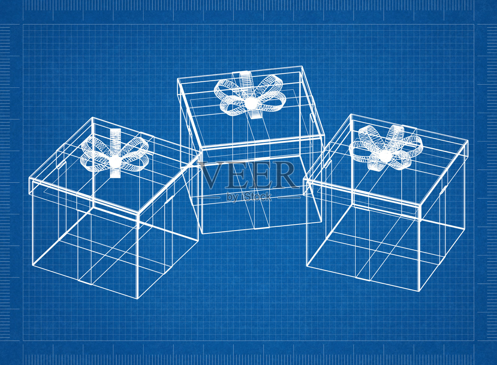 圣诞礼物的蓝图照片摄影图片