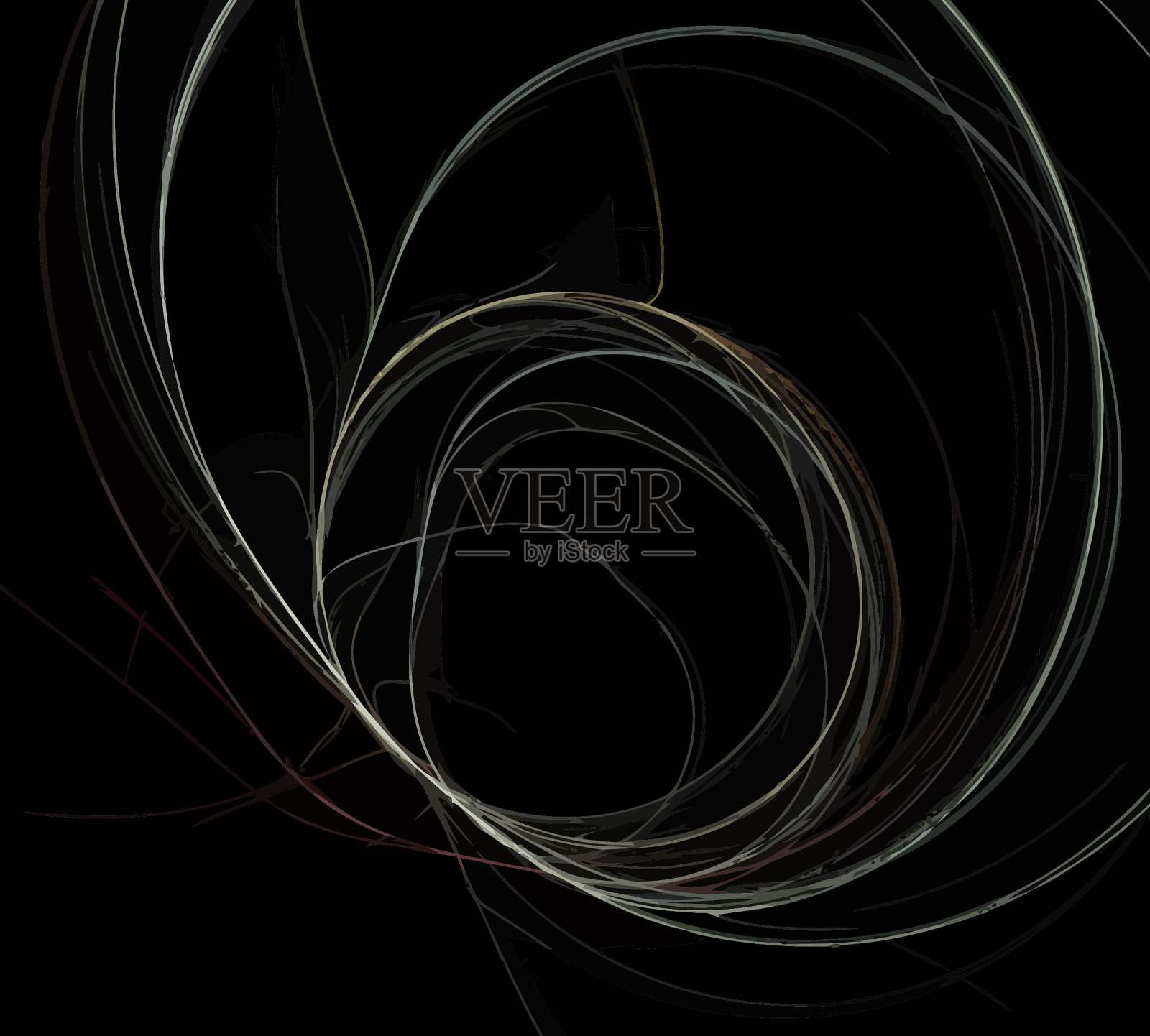 一个数字分形在黑色上的图像照片摄影图片